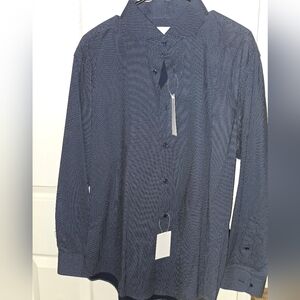 Nordstrom Rack Blue W/ White Polkadot Dress Shirt NWT